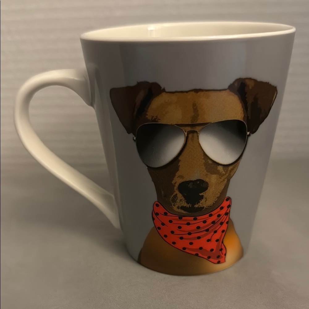 Christopher Vine Australia THE MOB Jack Russell Dog Mug Red Bandana Sunglasses